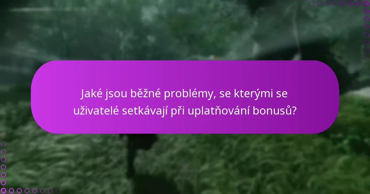 Jaké jsou běžné problémy, se kterými se uživatelé setkávají při uplatňování bonusů?